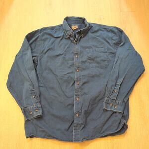Schmidt Workwear Men Large Button Up Shirt Skater Grunge Blue